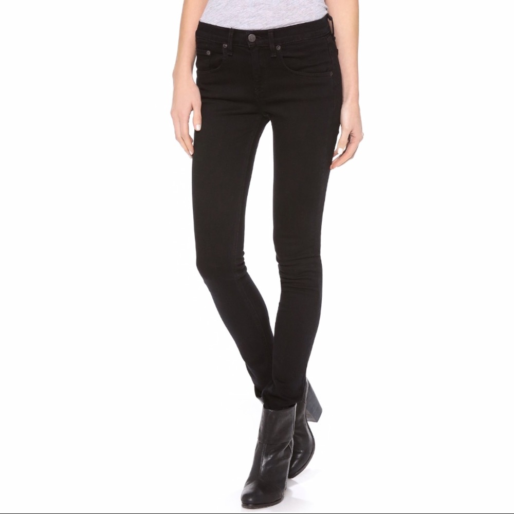 Rag and Bone Black 29 High Rise Skinny Jeans
